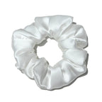 Chouchou en soie blanc nacré